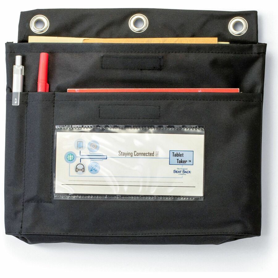 Seat Sack Tablet Taker Carrying Case (Pouch) Chromebook - Black - 9.8" Height x 12.8" Width x 1" Depth - Large Size - 50 / Carton
