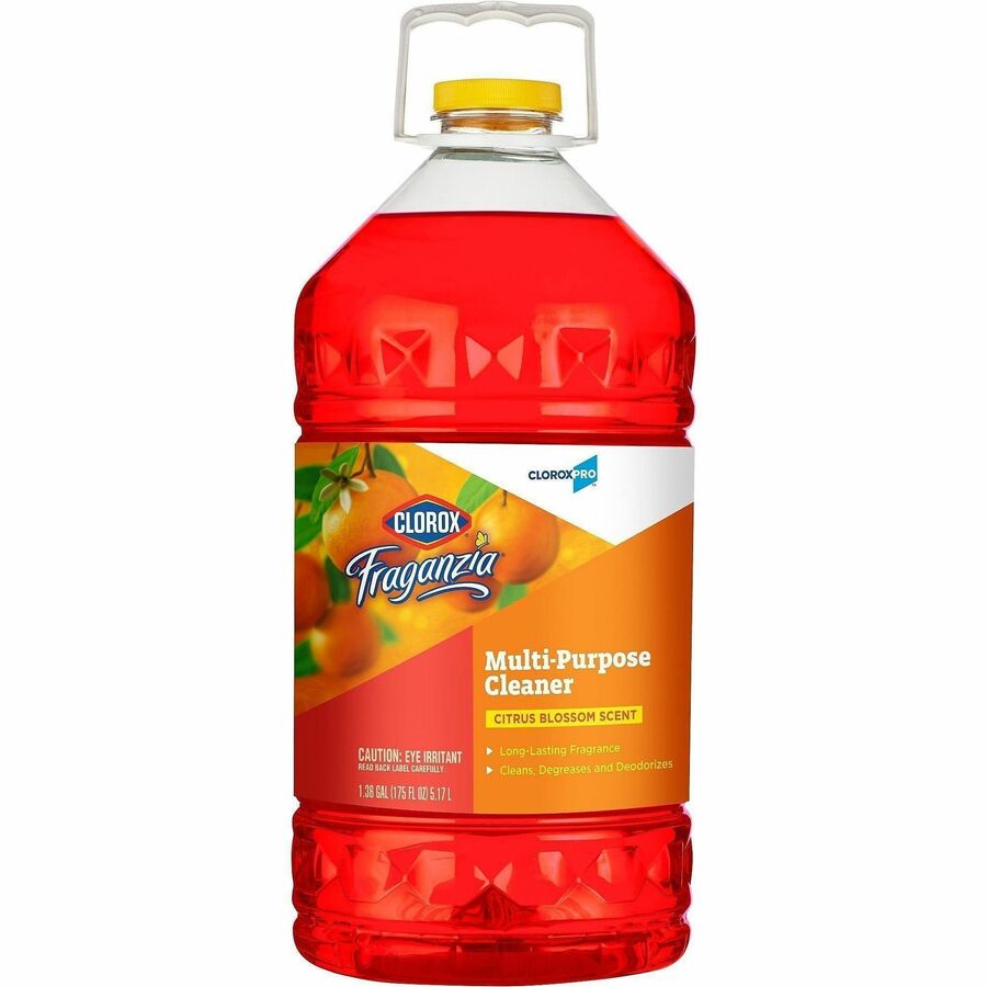 CloroxPro Fraganzia Multi-Purpose Cleaner - For Multipurpose, Multi Surface - Liquid - 175 fl oz (5.5 quart) - Citrus Blossom Scent - pH Neutral, Bleach-free, Long Lasting - Orange Bottle - 1 Each