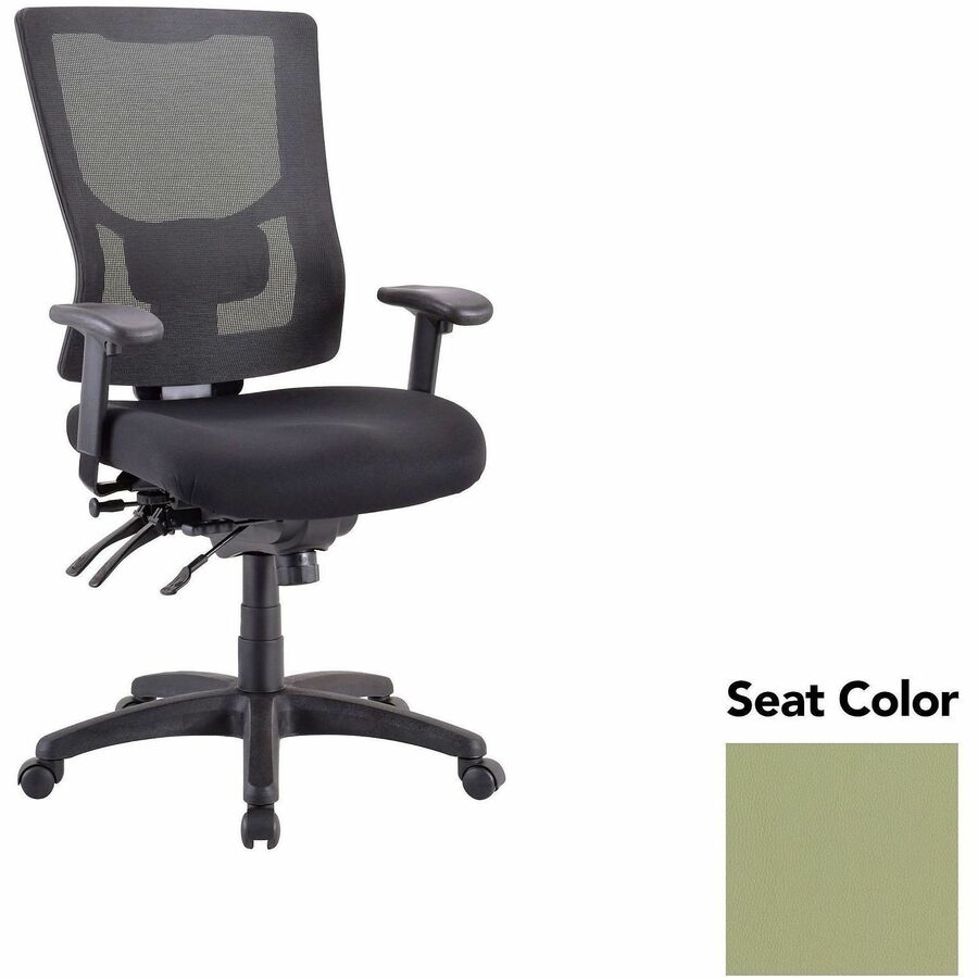 Lorell Multifunctional Mesh High-back Exec. Chair - Dillon Sage Seat Color - Mesh Back Material - High Back - 1 Each