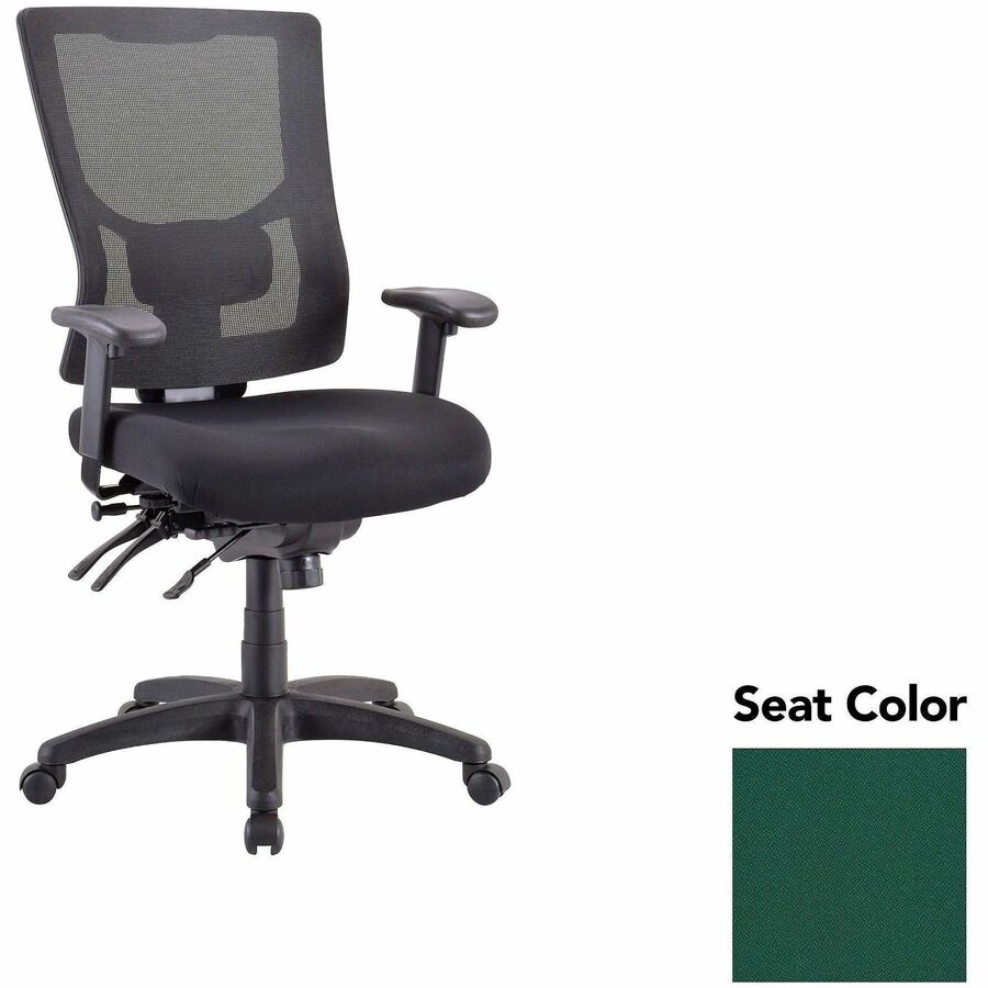 Lorell Multifunctional Mesh High-back Exec. Chair - Forte Chive Seat Color - Mesh Back Material - High Back - 1 Each