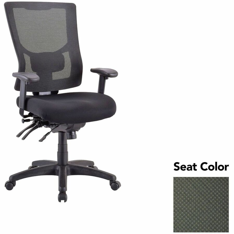 Lorell Multifunctional Mesh High-back Exec. Chair - Perfection Olive Green Seat Color - Mesh Back Material - High Back - 1 Each