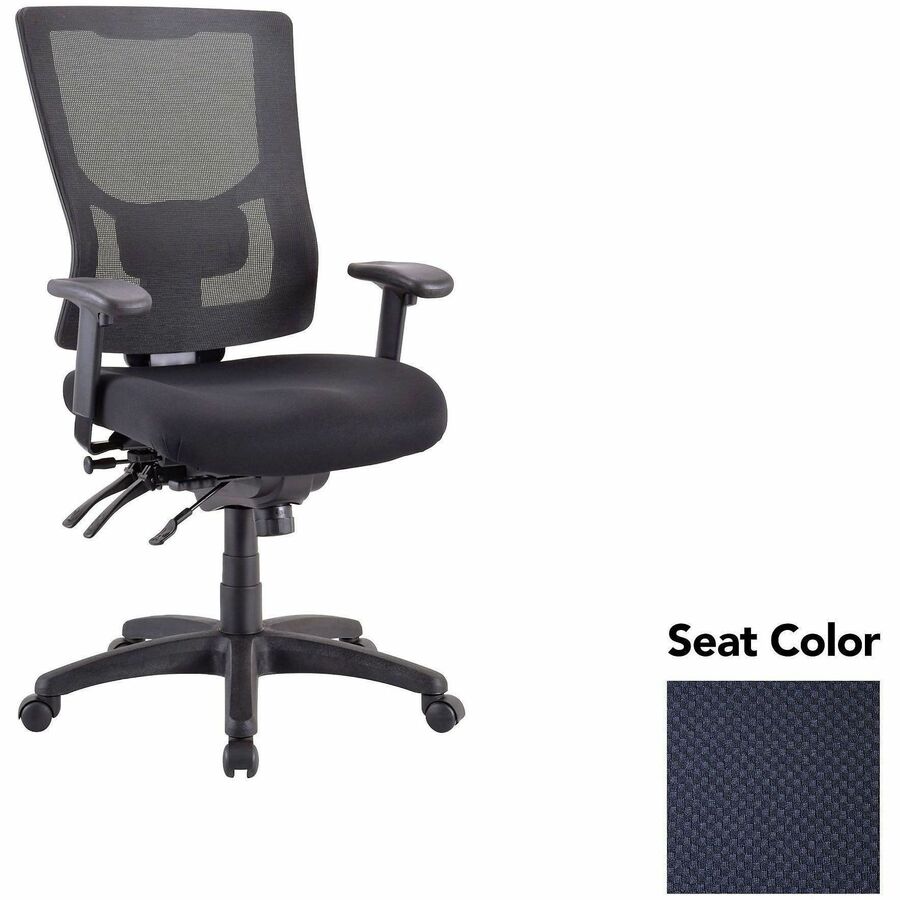 Lorell Multifunctional Mesh High-back Exec. Chair - Perfection Navy Seat Color - Mesh Back Material - High Back - 1 Each