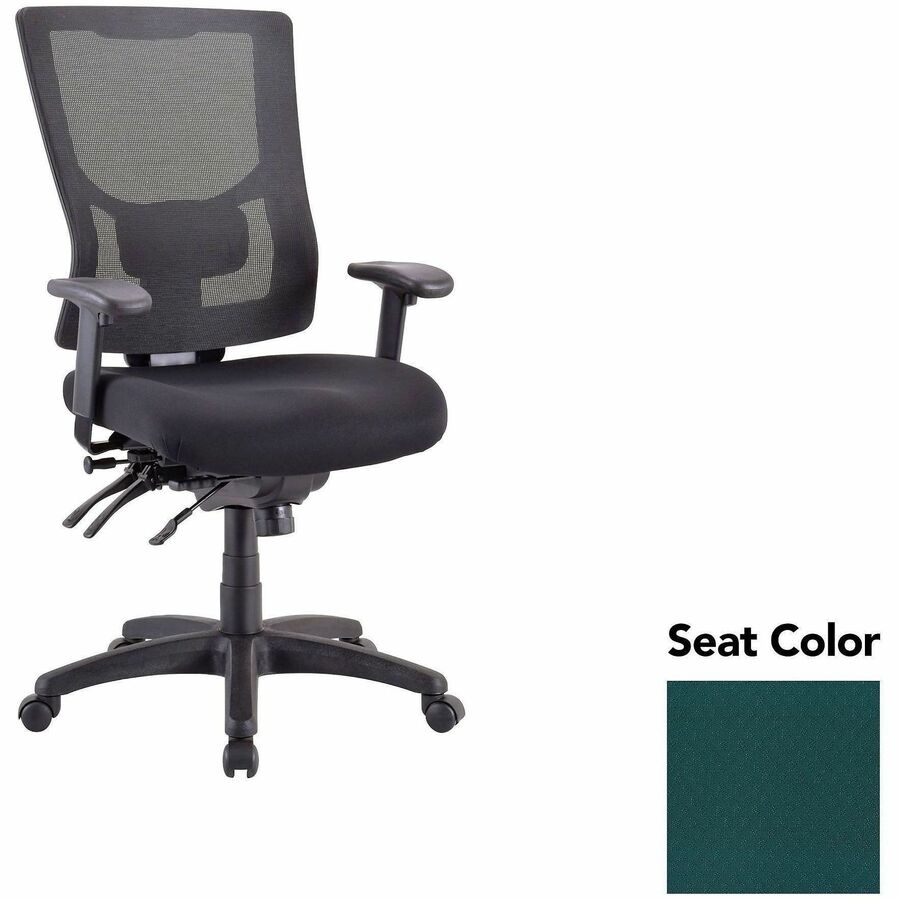 Lorell Multifunctional Mesh High-back Exec. Chair - Insight Forest Seat Color - Mesh Back Material - High Back - 1 Each