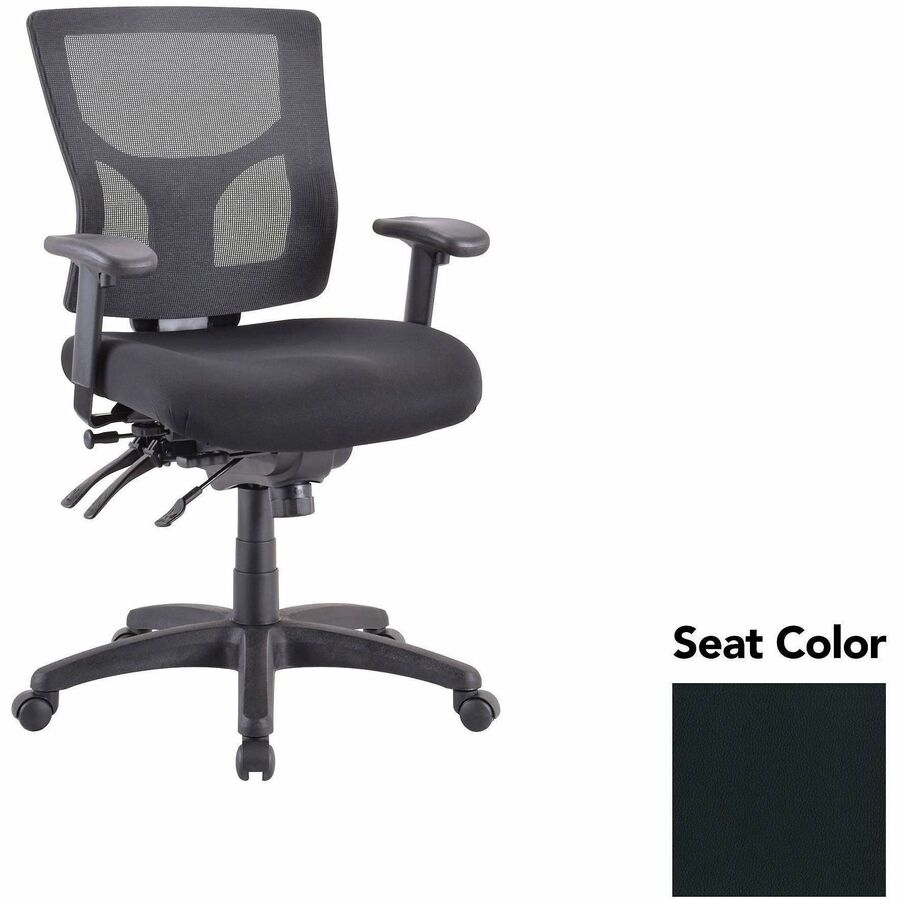 Lorell Multifunctional Mesh Mid-back Executive Chair - Dillon Black Seat Color - Mesh Back Material - Mid Back - 1 Each