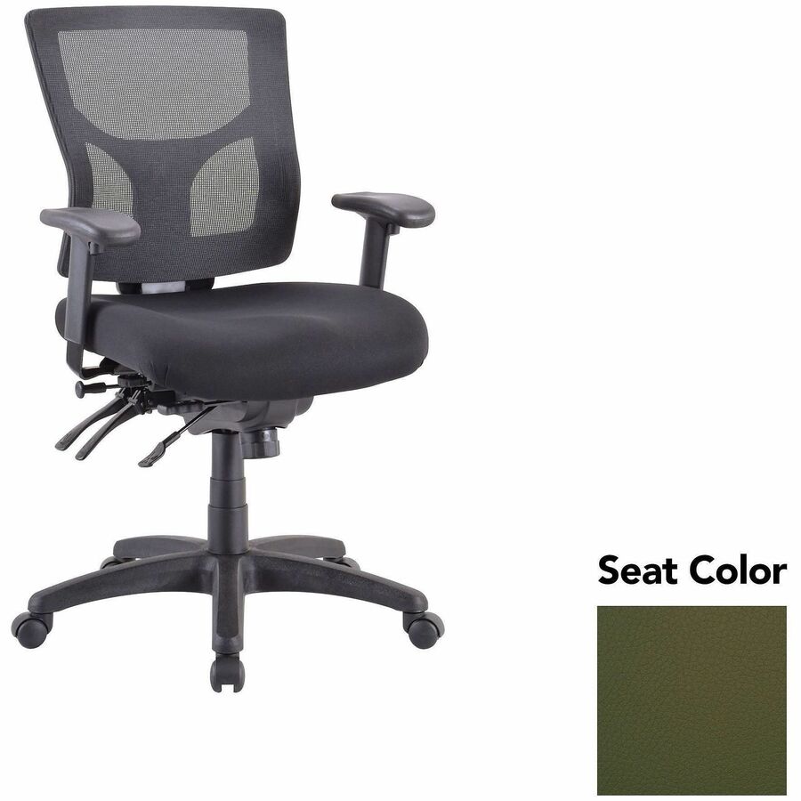 Lorell Multifunctional Mesh Mid-back Executive Chair - Canyon Fern Seat Color - Mesh Back Material - Mid Back - 1 Each