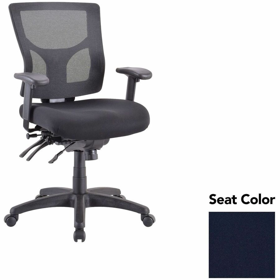Lorell Multifunctional Mesh Mid-back Executive Chair - Forte Cadet Seat Color - Mesh Back Material - Mid Back - 1 Each