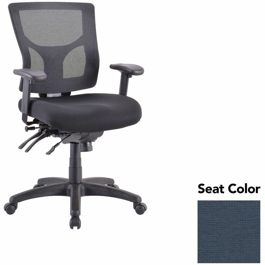Lorell Multifunctional Mesh Mid-back Executive Chair - Shire Chesapeake Seat Color - Mesh Back Material - Mid Back - 1 Each