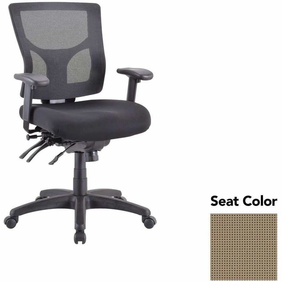 Lorell Multifunctional Mesh Mid-back Executive Chair - Expo Latte Seat Color - Mesh Back Material - Mid Back - 1 Each