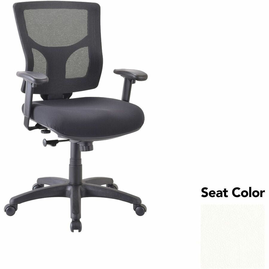 Lorell Conjure Swivel/Tilt Task Chair - Dillon Snow Seat Color - Mesh Back Material - Mid Back - Armrest - 1 Each