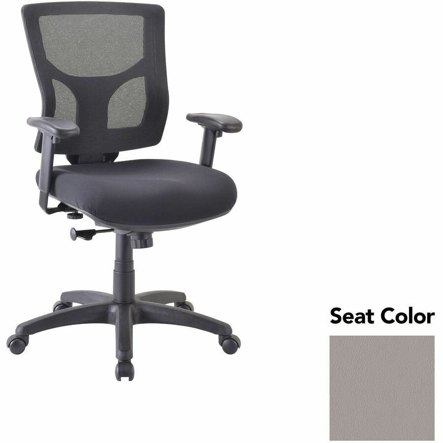 Lorell Conjure Swivel/Tilt Task Chair - Castillo Metal Seat Color - Mesh Back Material - Mid Back - Armrest - 1 Each