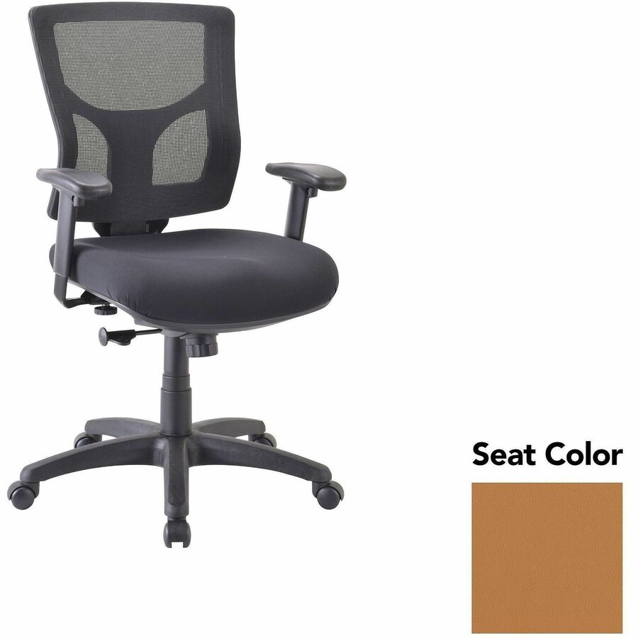 Lorell Conjure Swivel/Tilt Task Chair - Dillon Fiesta Seat Color - Mesh Back Material - Mid Back - Armrest - 1 Each