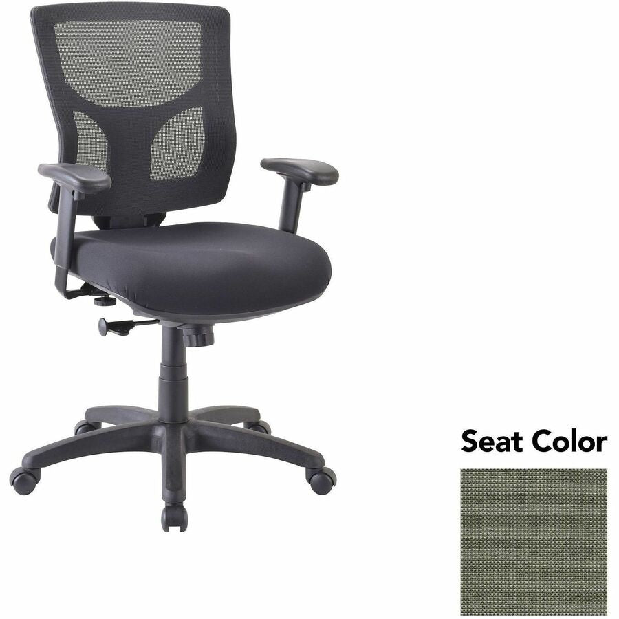 Lorell Conjure Swivel/Tilt Task Chair - Shire Sage Seat Color - Mesh Back Material - Mid Back - Armrest - 1 Each