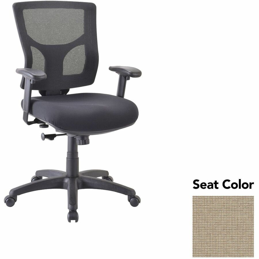 Lorell Conjure Swivel/Tilt Task Chair - Shire Travertine Seat Color - Mesh Back Material - Mid Back - Armrest - 1 Each