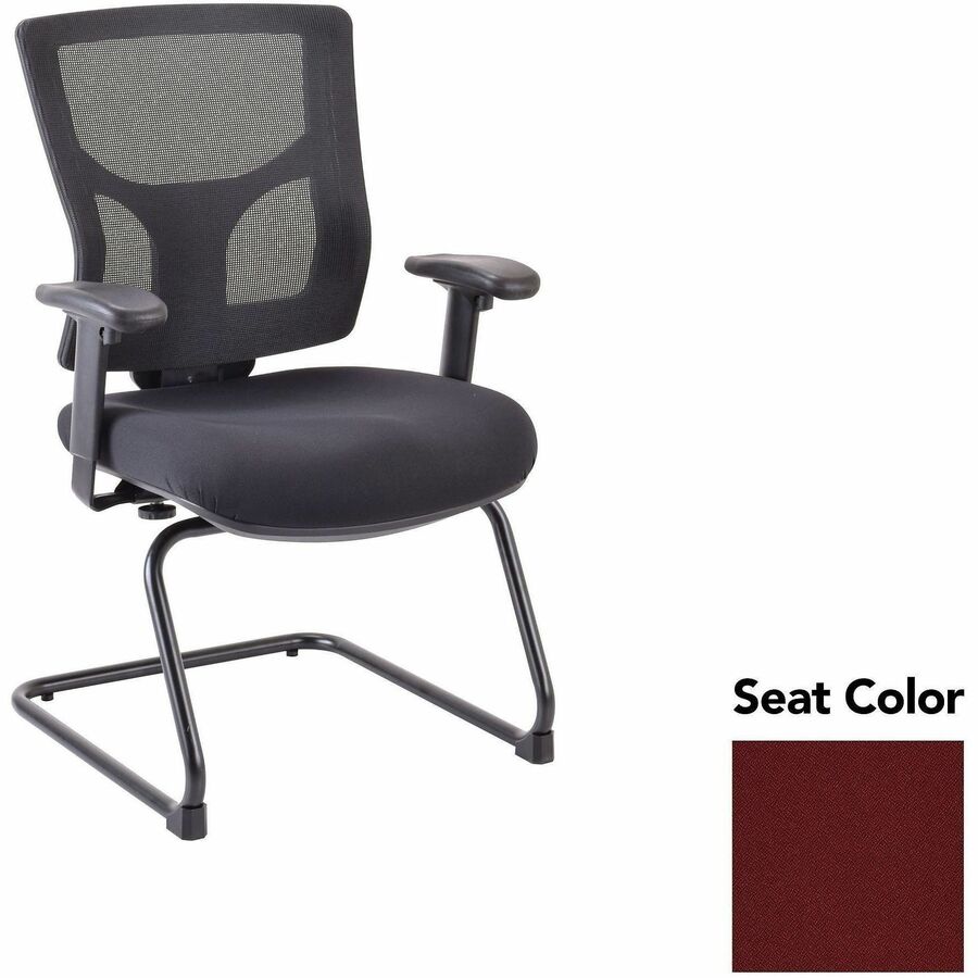Lorell Conjure Sled Base Guest Chair - Forte Port Seat Color - Polyurethane Foam Seat Material - Mesh Back Material - Mid Back - Cantilever, Sled Base - Armrest - 1 Each