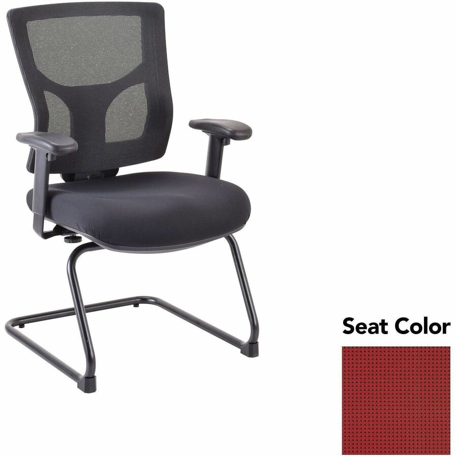 Lorell Conjure Sled Base Guest Chair - Expo Festive Seat Color - Polyurethane Foam Seat Material - Mesh Back Material - Mid Back - Cantilever, Sled Base - Armrest - 1 Each