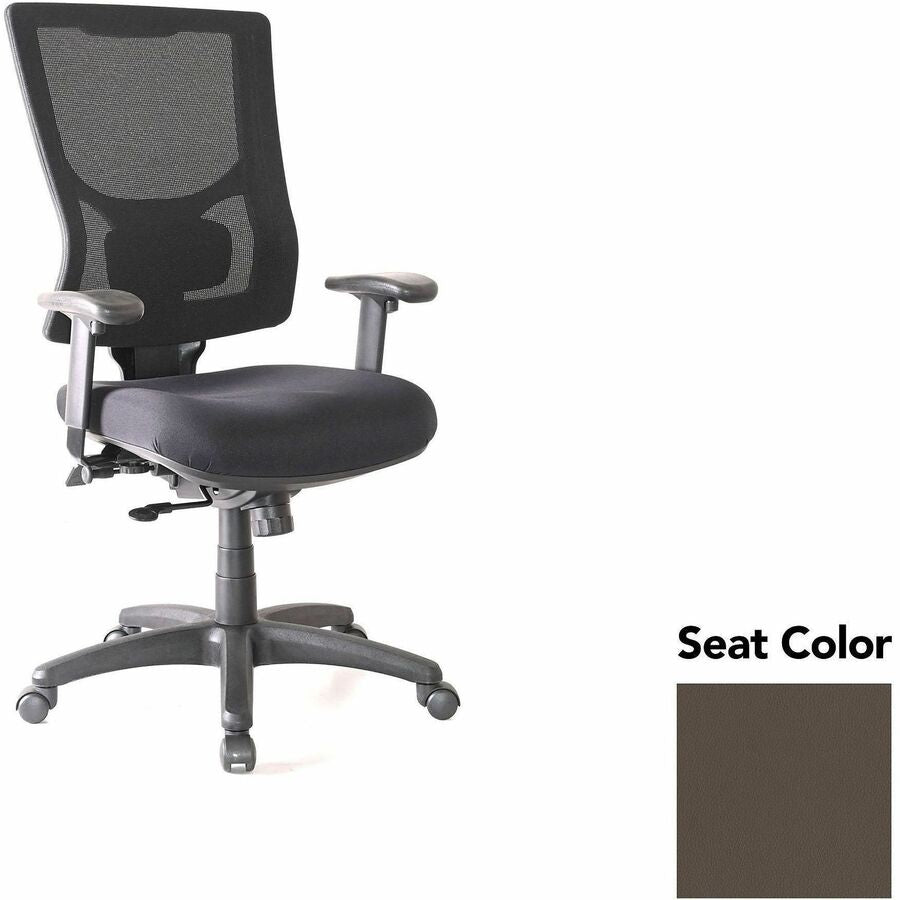 Lorell Conjure High-Back Office Chair - Dillon Java Seat Color - Mesh Back Material - High Back - Armrest - 1 Each