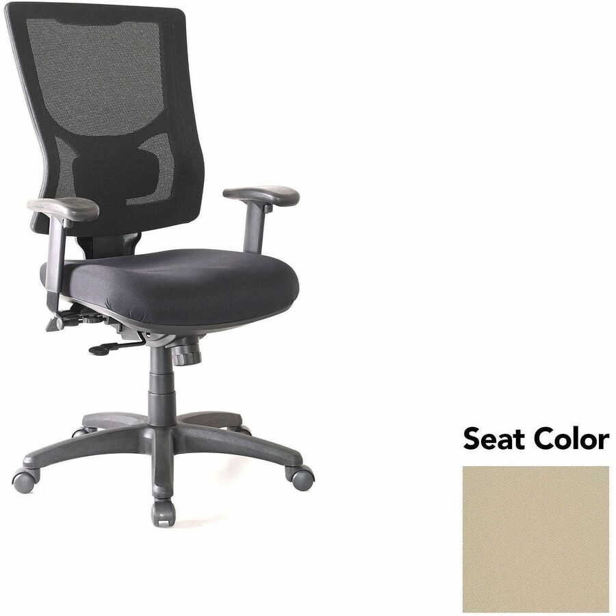 Lorell Conjure High-Back Office Chair - Forte Pumice Seat Color - Mesh Back Material - High Back - Armrest - 1 Each