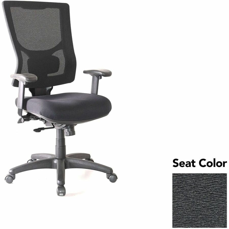 Lorell Conjure High-Back Office Chair - Fuse Azurean Seat Color - Mesh Back Material - High Back - Armrest - 1 Each