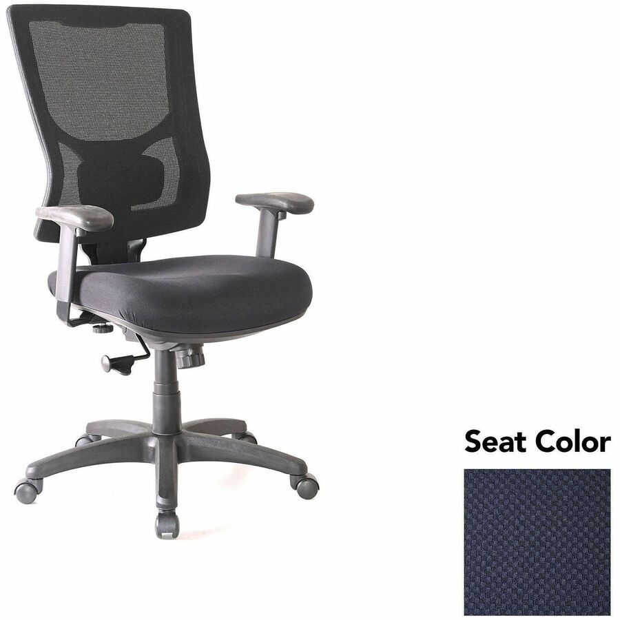 Lorell Conjure High-Back Swivel/Tilt Office Chair - Perfection Navy Seat Color - Polyurethane Foam Seat Material - Mesh Back Material - High Back - Armrest - 1 Each