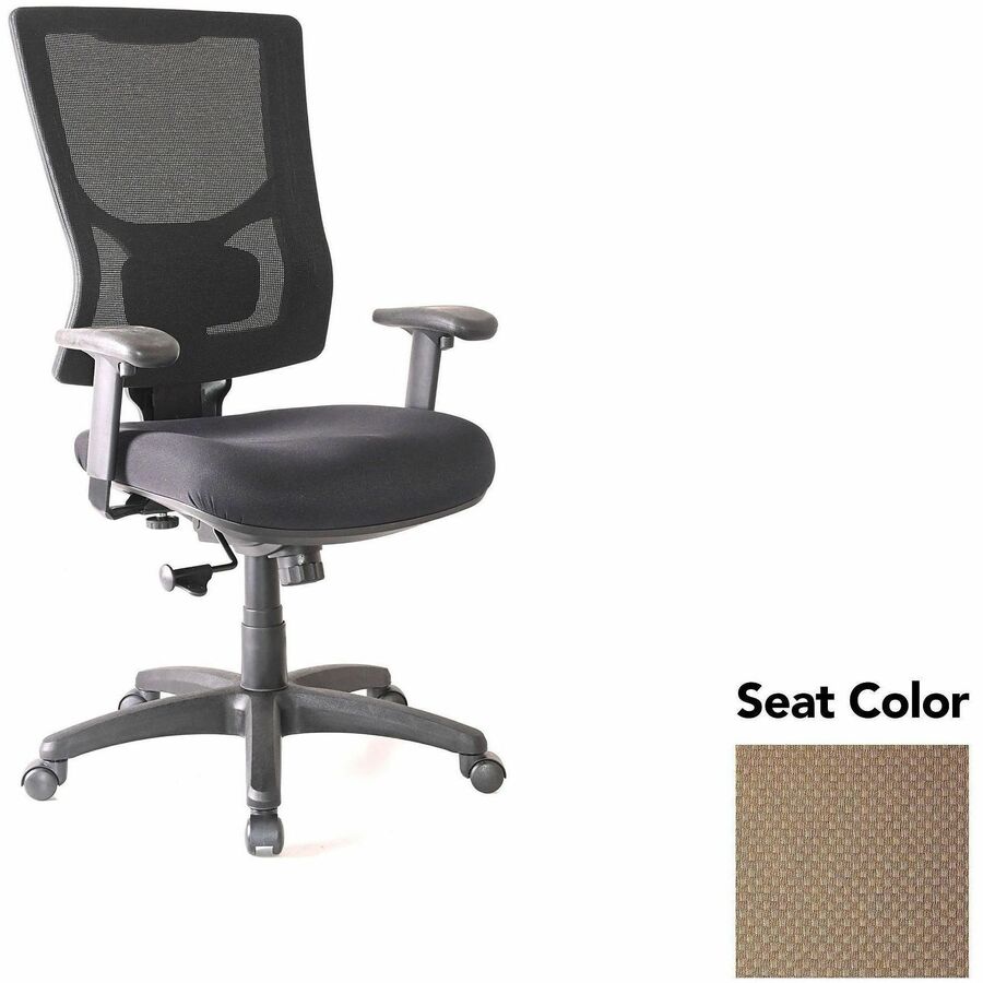 Lorell Conjure High-Back Swivel/Tilt Office Chair - Perfection Beige Seat Color - Polyurethane Foam Seat Material - Mesh Back Material - High Back - Armrest - 1 Each
