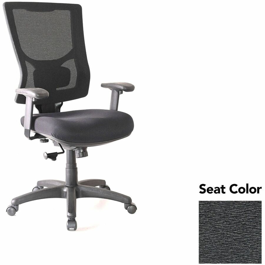 Lorell Conjure High-Back Swivel/Tilt Office Chair - Fuse Azurean Seat Color - Polyurethane Foam Seat Material - Mesh Back Material - High Back - Armrest - 1 Each
