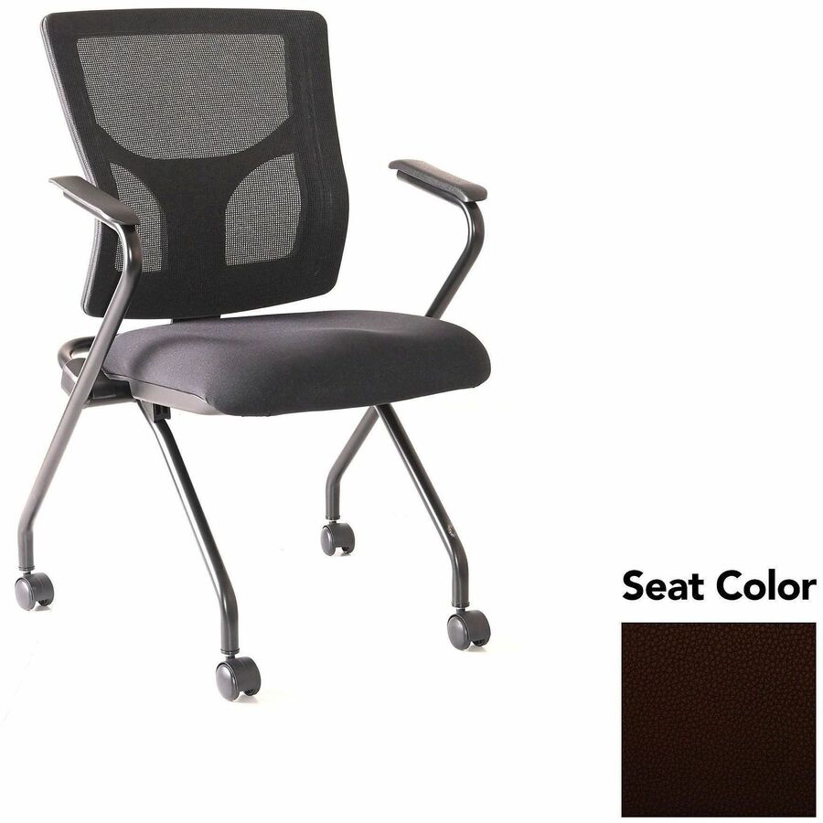 Lorell Conjure Mesh Training Chairs with Arms - Canyon Nightfall Seat Color - Polyurethane, Foam Seat Material - Mesh Back Material - High Back - Black - Armrest - 2 / Carton