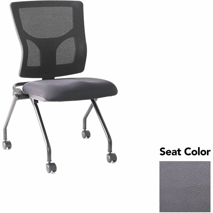 Lorell Conjure Mesh Training Chairs - Canyon Carbon Seat Color - Polyurethane Foam Seat Material - Mesh Back Material - 2 / Carton
