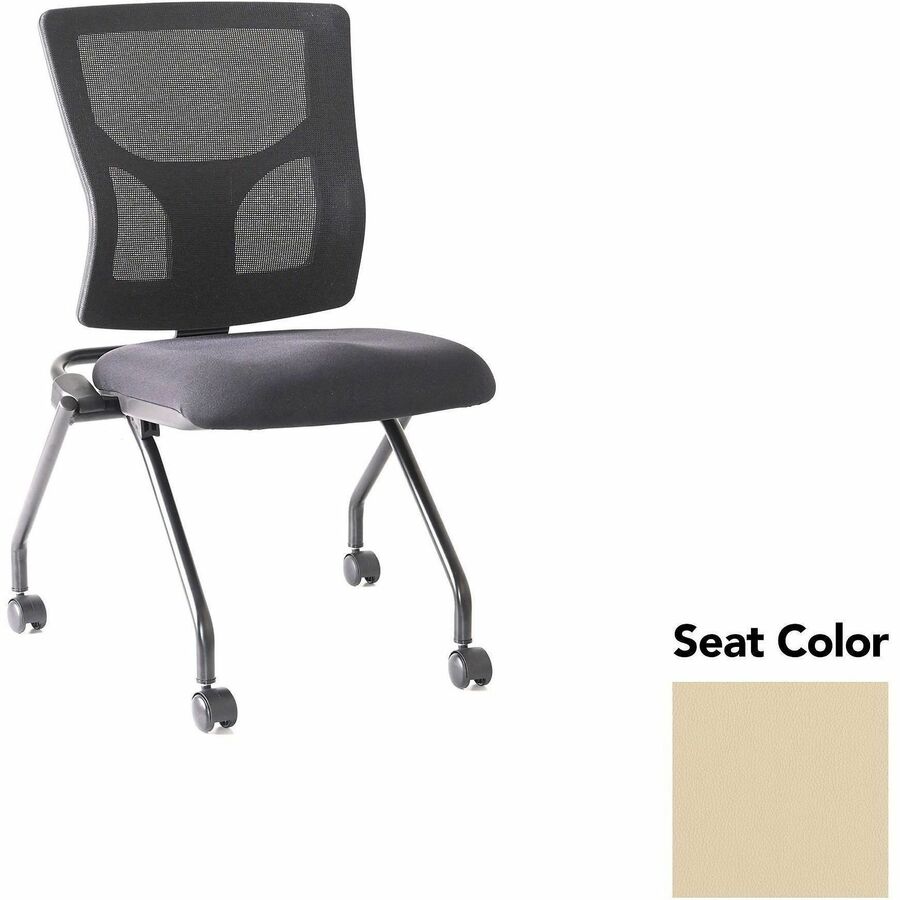 Lorell Conjure Mesh Training Chairs - Dillon Buff Seat Color - Polyurethane Foam Seat Material - Mesh Back Material - 2 / Carton