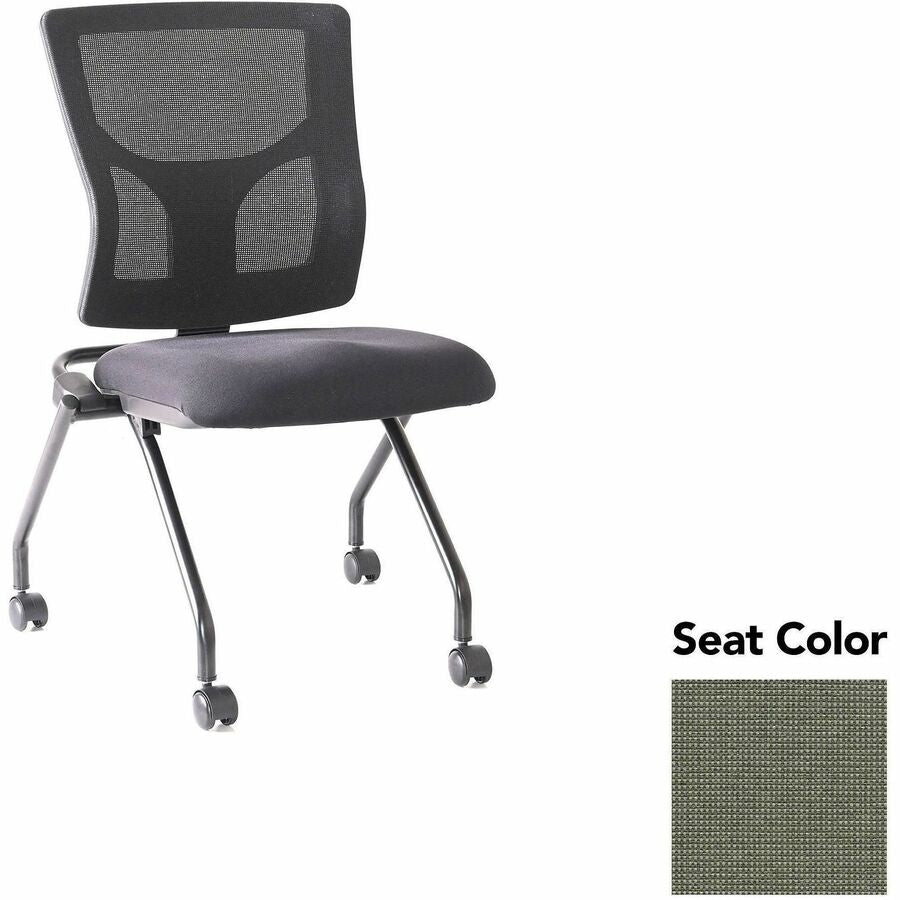 Lorell Conjure Mesh Training Chairs - Shire Sage Seat Color - Polyurethane Foam Seat Material - Mesh Back Material - 2 / Carton