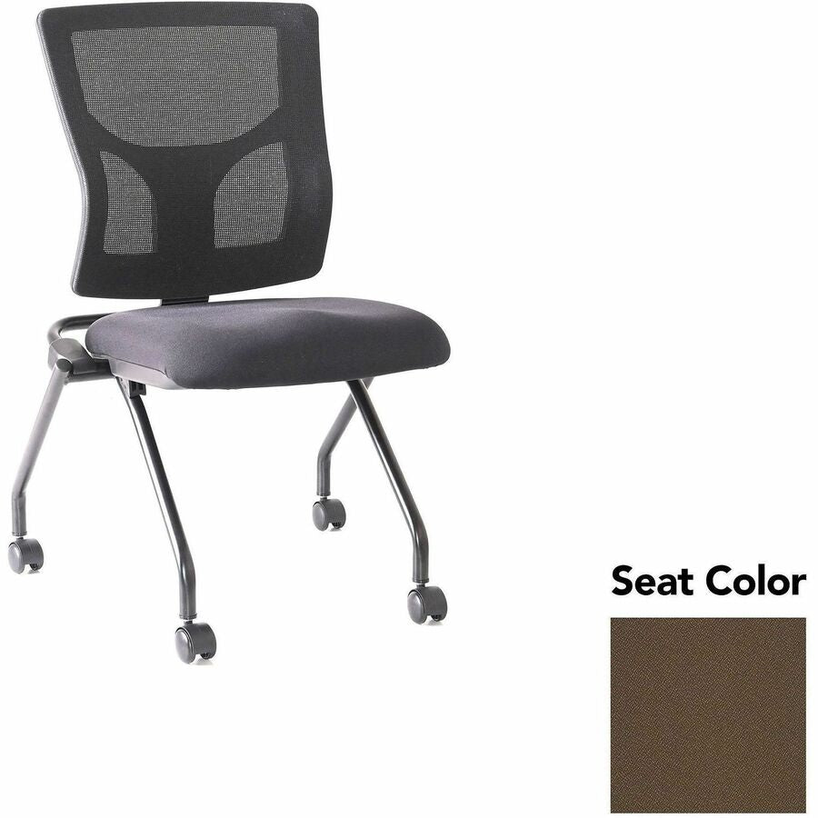 Lorell Conjure Mesh Training Chairs - Forte Fudge Seat Color - Polyurethane Foam Seat Material - Mesh Back Material - 2 / Carton