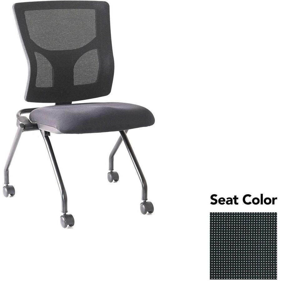 Lorell Conjure Mesh Training Chairs - Expo Tuxedo Seat Color - Polyurethane Foam Seat Material - Mesh Back Material - 2 / Carton