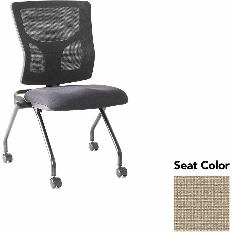 Lorell Conjure Mesh Training Chairs - Shire Travertine Seat Color - Polyurethane Foam Seat Material - Mesh Back Material - 2 / Carton