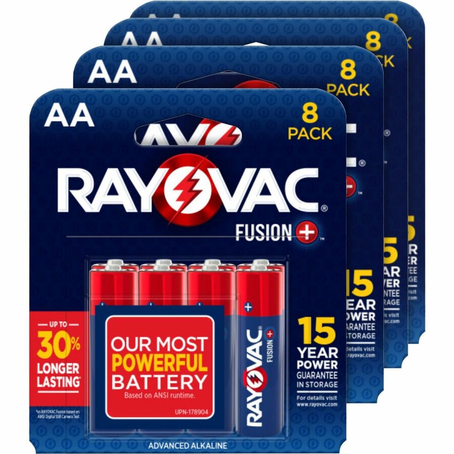 Rayovac Fusion Battery - For Microphone, Toy, Video Game Controller, Headset, Remote Control Aircraft, High Drain Device - AA - 8 Batteries/Pack - 4 / Carton