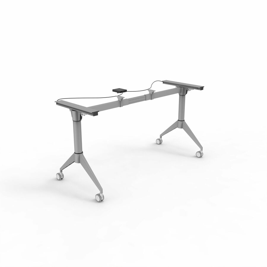Lorell Spry Nesting Training Table Base - Black Top - Silver Folding Base - 2 Legs - 29.50" Height - Training - Assembly Required - Cold-rolled Steel (CRS) - 1 Each