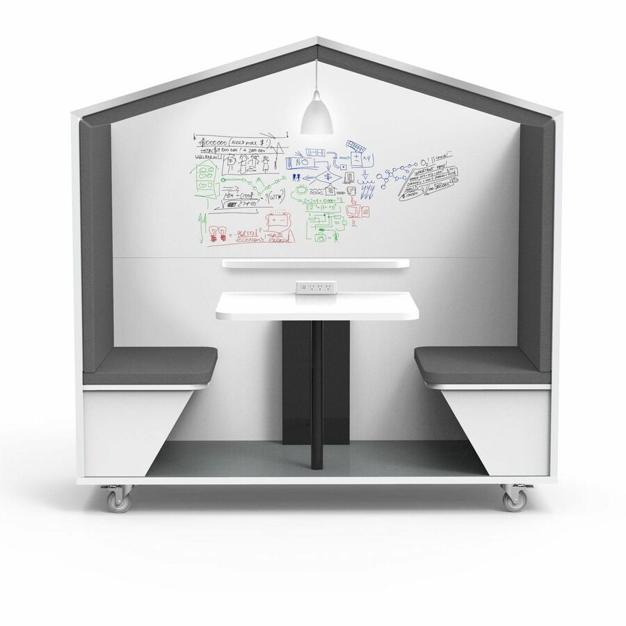 NOOK Huddle - 77" Height x 78" Width x 30.3" Depth - White - 1 Each