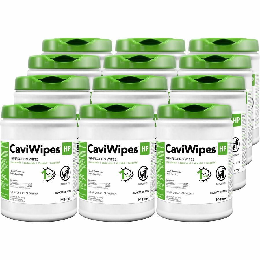 Metrex Caviwipes HP - Wipe - Disinfectant - White - 160/Pouch - 12 / Carton