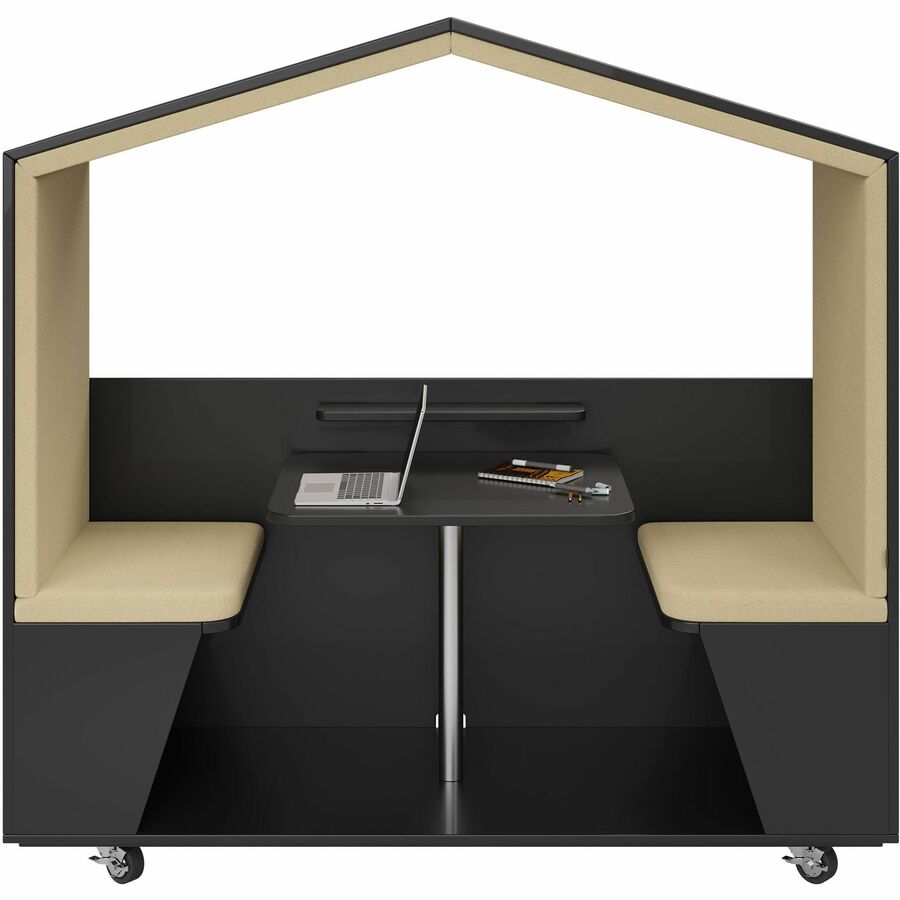 NOOK Privacy Booth - 77" Height x 79" Width x 30" Depth - Black - Laminate - 1 Each
