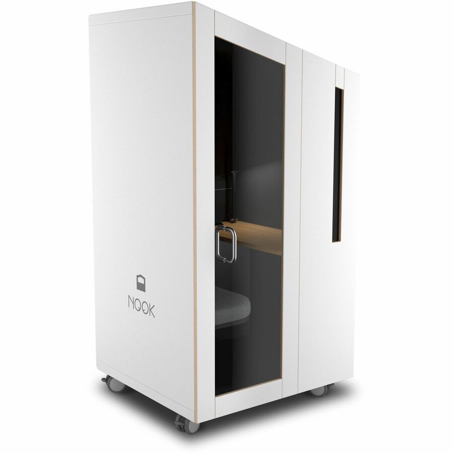 NOOK Solo Privacy Booth - 77" Height x 40" Width x 37" Depth - White - Laminate - 1 Each