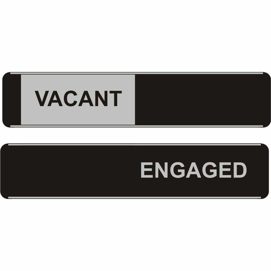 Seco Door Signs - Print/Message "Vacant" , "Engaged" - 10" Width x 2" Height - Door-mountable - Self-adhesive - Display, Meeting, Room - Aluminum, Polyvinyl Chloride (PVC) - Multicolor - 1 Each