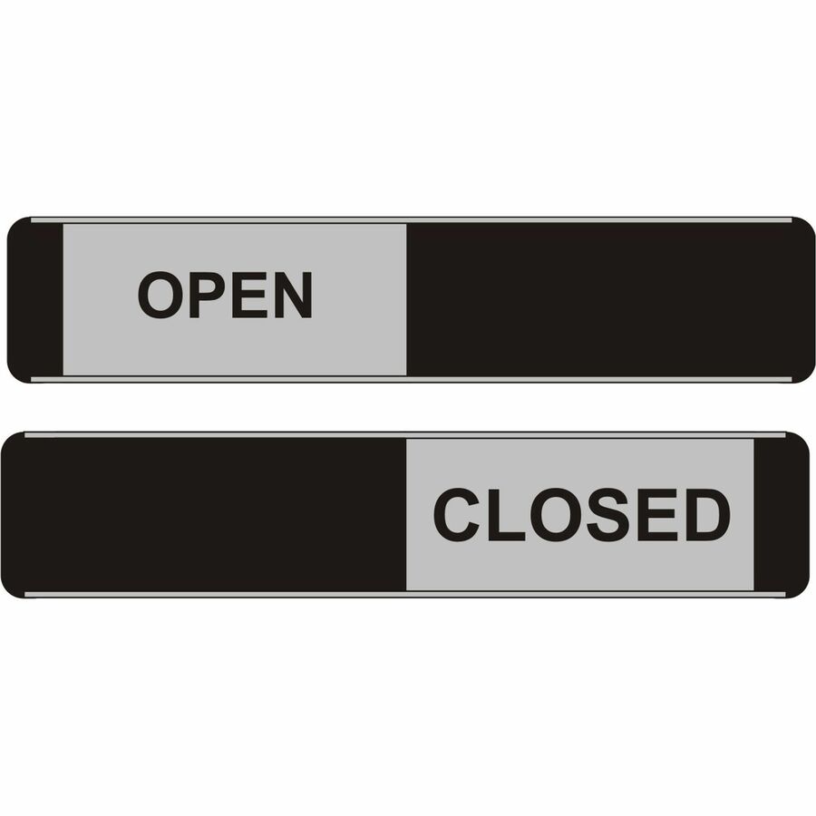 Seco Door Signs - Print/Message "Open/Closed" - 10" Width x 2" Height - Door-mountable - Self-adhesive - Display, Meeting, Room - Aluminum, Polyvinyl Chloride (PVC) - Multicolor - 1 Each