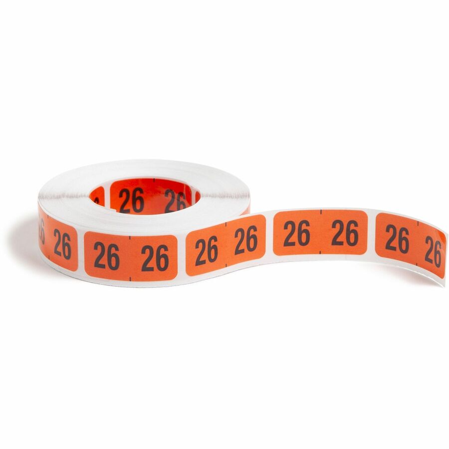 Smead ETYJ Color-Coded Year Labels - 3/4" Height x 1 1/2" Width - Roll - Orange - Paper - Laminated - 500 / Roll - 500 Total Label(s) - 1 Roll