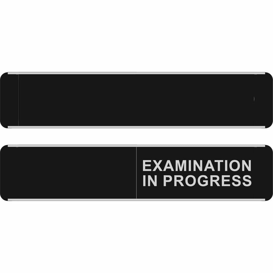 Seco Door Signs - Print/Message "EXAMINATION IN PROGRESS" - 10" Width x 2" Height - Door-mountable - Self-adhesive - Display, Meeting, Room - 1 Each