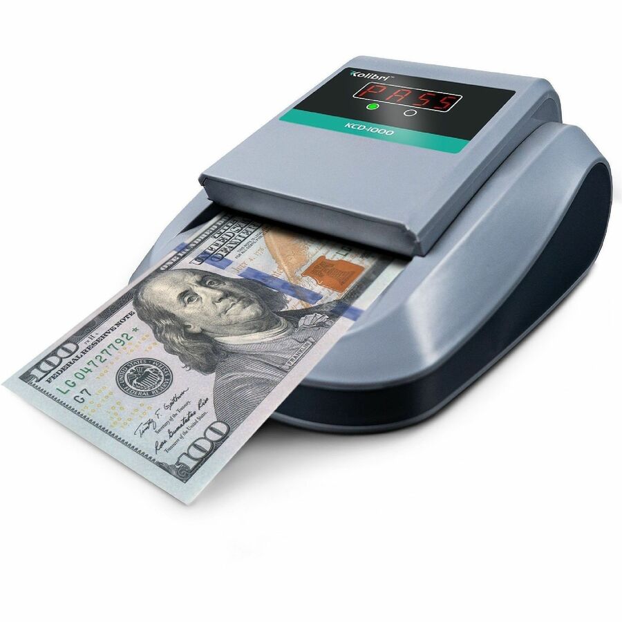 Cassida KCD-1000 Counterfeit Money Detector - Ultraviolet, Magnetic Ink, Infrared, Watermark - 0.5 Second - Gray - 1 Each