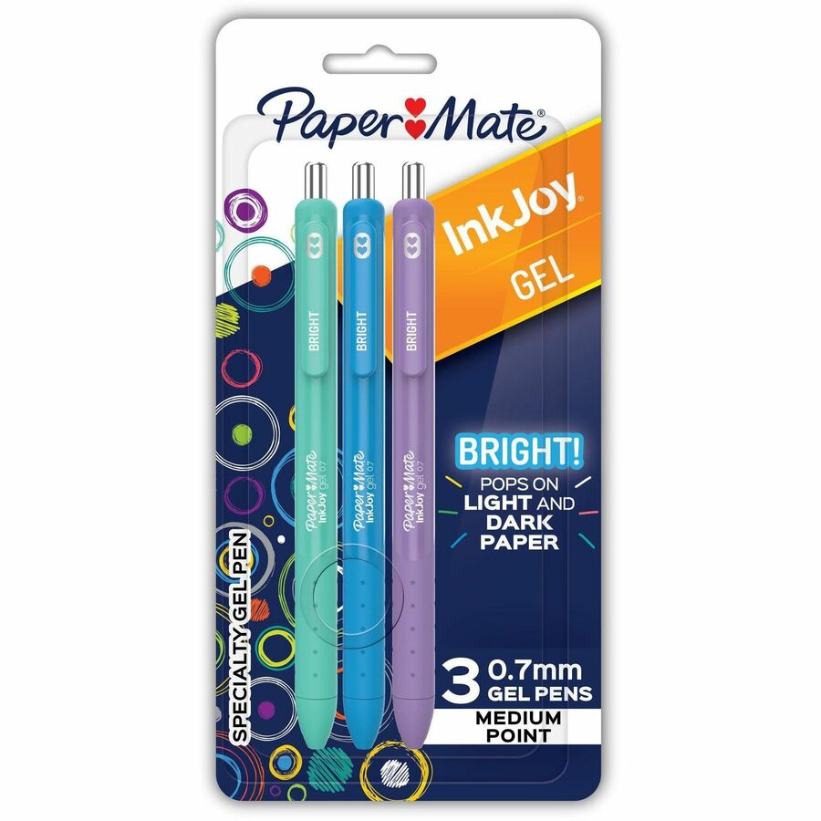 Paper Mate InkJoy Gel Pens - Assorted Ink - Gel-based - 3 / Pack