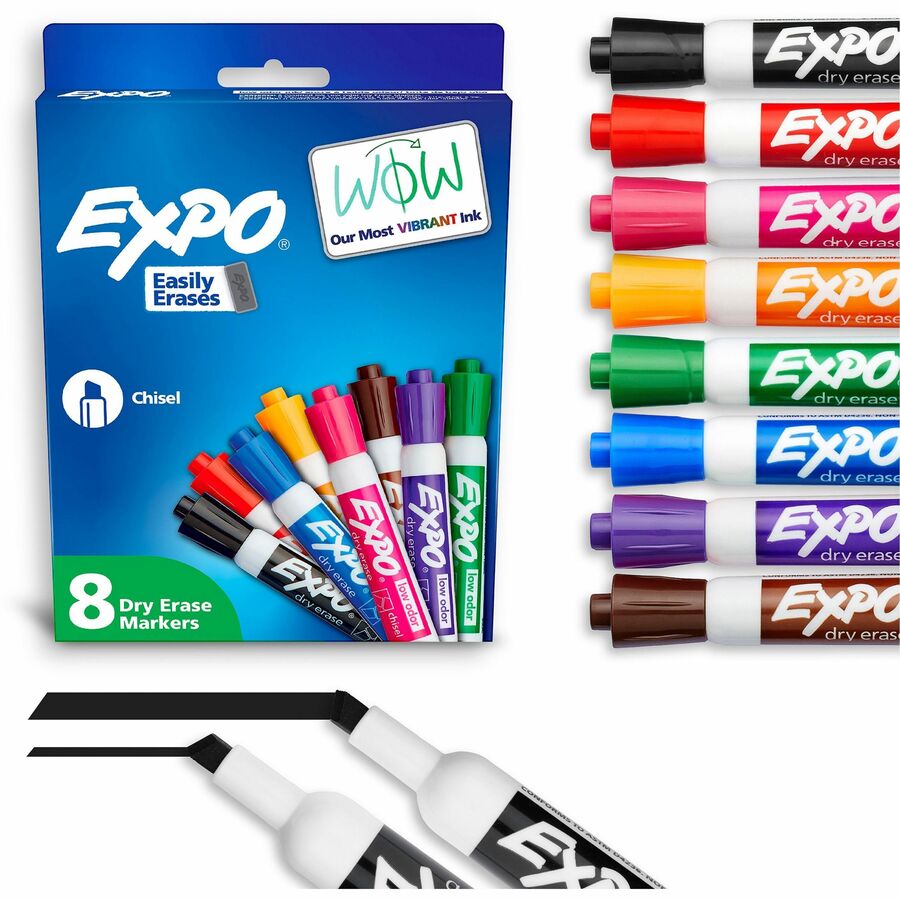 Expo Low-Odor Dry-Erase Markers - Erasable - Assorted Ink - Dry - 8 / Set