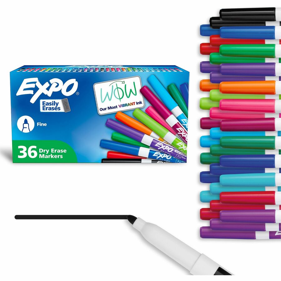 Expo Low-Odor Dry Erase Markers - Erasable - Assorted Ink/ - 36 / Box