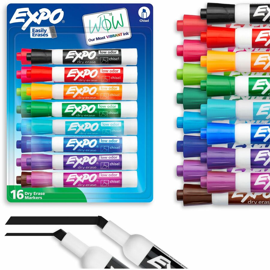 Expo Dry Erase Marker - Erasable - Assorted Ink - 16 / Pack