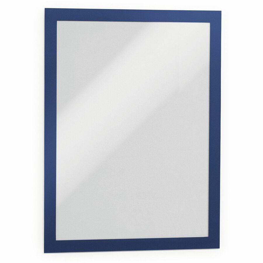 DURABLE DURAFRAME Letter, 8-1/2" x 11" , Dark Blue - 2 PK - 9.50" x 12" Frame Size - Portrait, Landscape - Magnetic, Sturdy, Anti-glare, Self-adhesive, Easy to Use - Plastic - Dark Blue - 2 / Pack - TAA Compliant