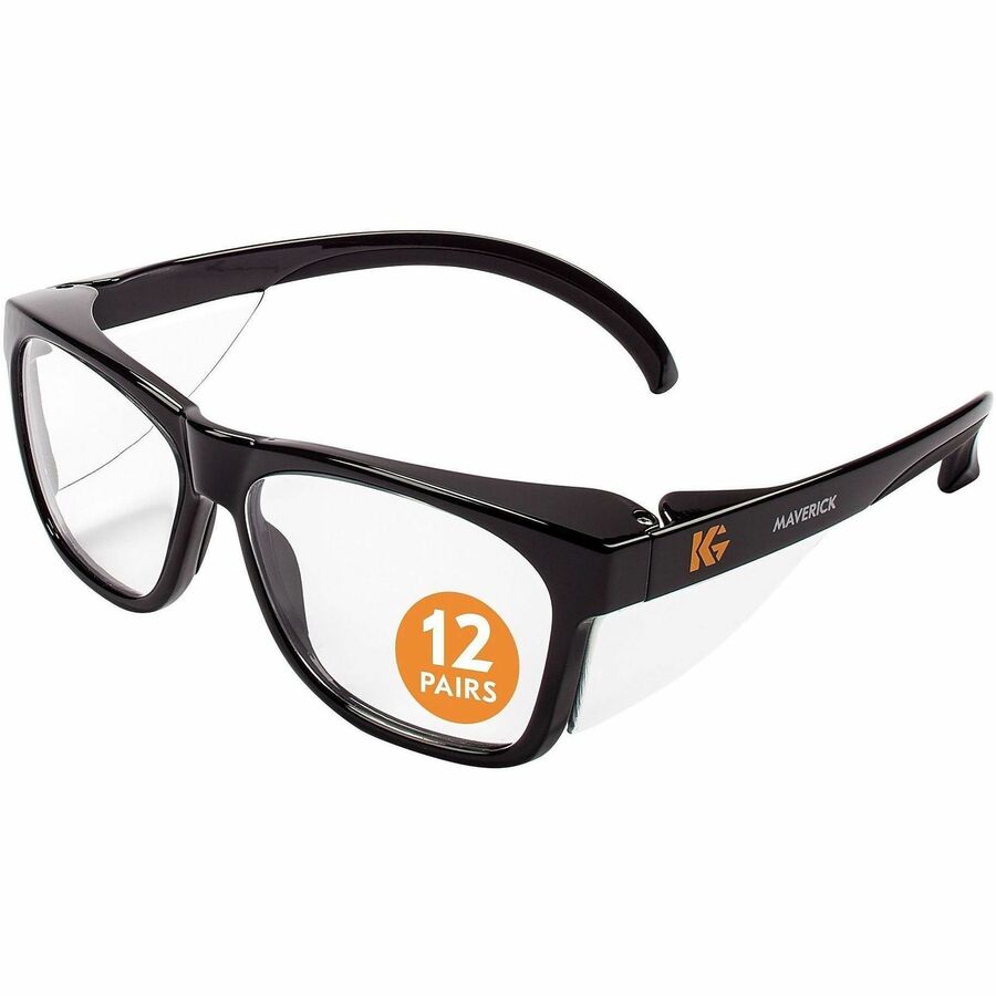 Ansell Healthcare Products - Recommended for: Construction - Universal - Eye, UVA, UVB, UVC, Fog Protection - Polycarbonate - Clear Lens - Black Frame - Anti-fog, Durable, Lightweight, Comfortable, Wraparound Frame, Anti-scratch, Impact Resistant - 12...