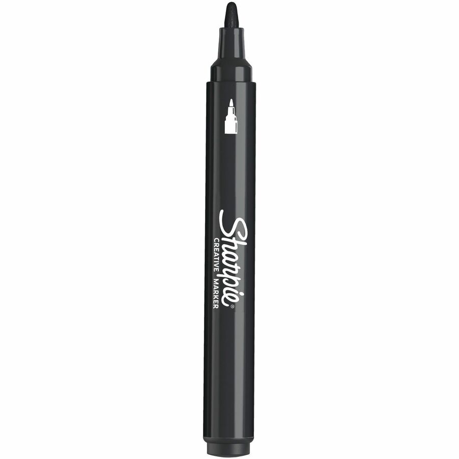 Sharpie Creative Markers - Black Ink - Water Based, Acrylic Based - 6 / Box